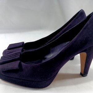 LK Bennett Purple Suede Pumps Sz 40 US 9.5 Made In Spain Office Siren Event Retr